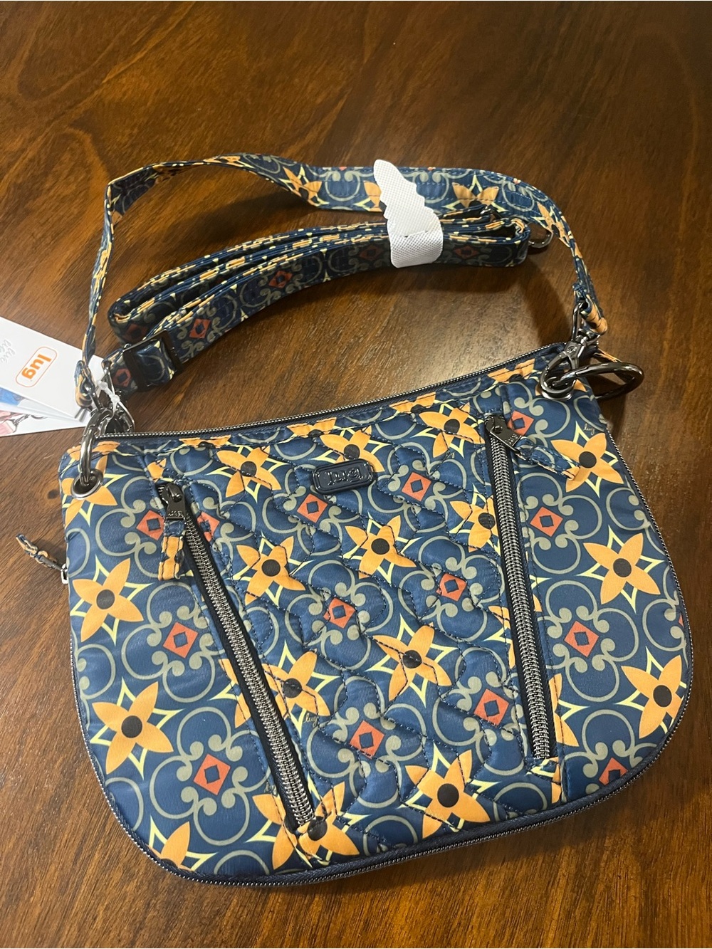 Lug Navy, Yellow & Orange Floral Mosaic Quilted Crossbody